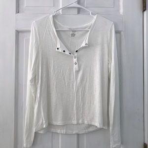 American Eagle Soft and Sexy Slub Long Sleeve Crop